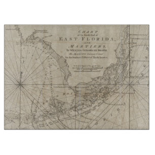 Vintage Map of The Florida Keys (1771) Cutting Board