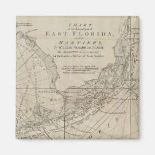 Vintage Map of The Florida Keys (1771) Magnet