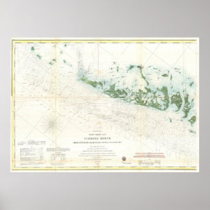 Vintage Map of The Florida Keys (1859) 2 Poster