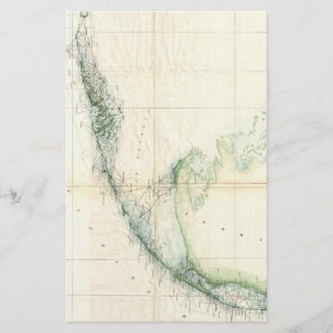 Vintage Map of The Florida Keys (1859) Stationery