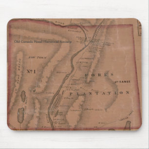 Vintage Map of The Forks, Maine - Mouspad Mouse Mat