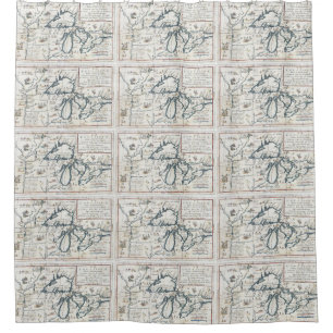 Vintage Map of The Great Lakes (1696) Shower Curtain
