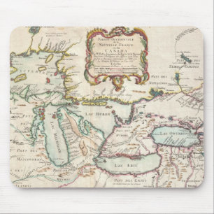Vintage Map of The Great Lakes (1755) Mouse Mat
