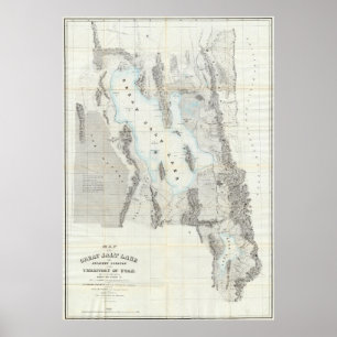 Vintage Map of The Great Salt Lake (1852) Poster
