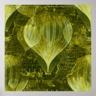VINTAGE MAP OF THE HOLY BALLOON POSTER
