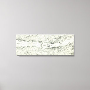 Vintage Map of The Hoover Dam (1930) Canvas Print