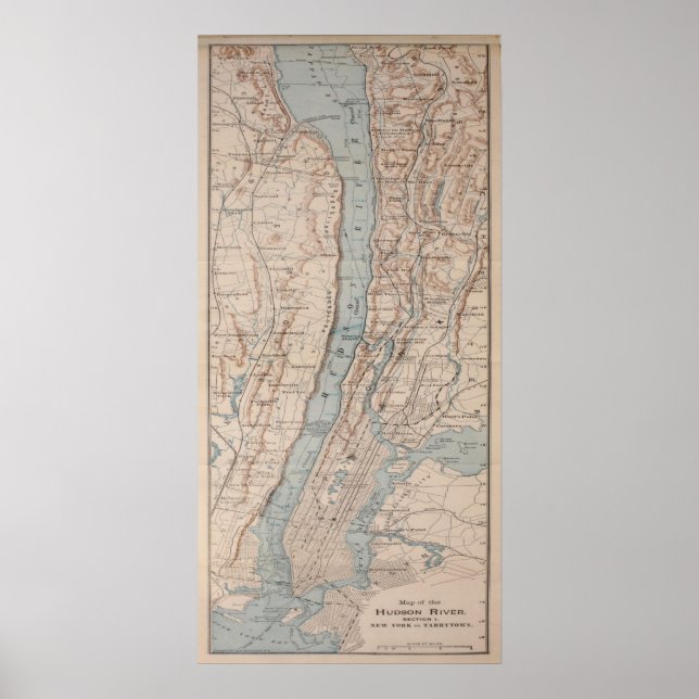 Vintage Map of The Hudson River (1919) Poster (Front)