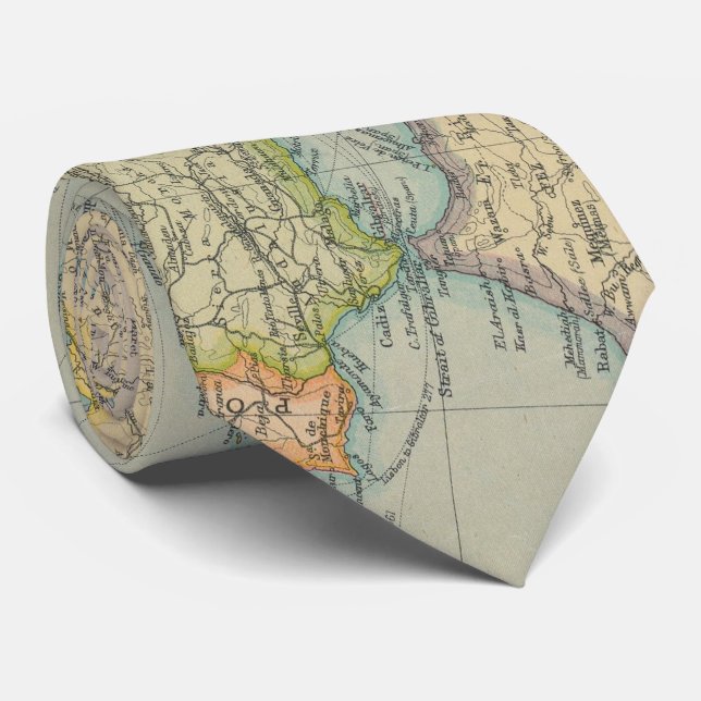 Vintage Map of The Mediterranean Sea (1912) Tie (Rolled)