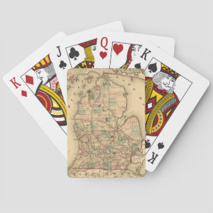 Vintage Map of The Michigan Railroads (1876) Playing Cards
