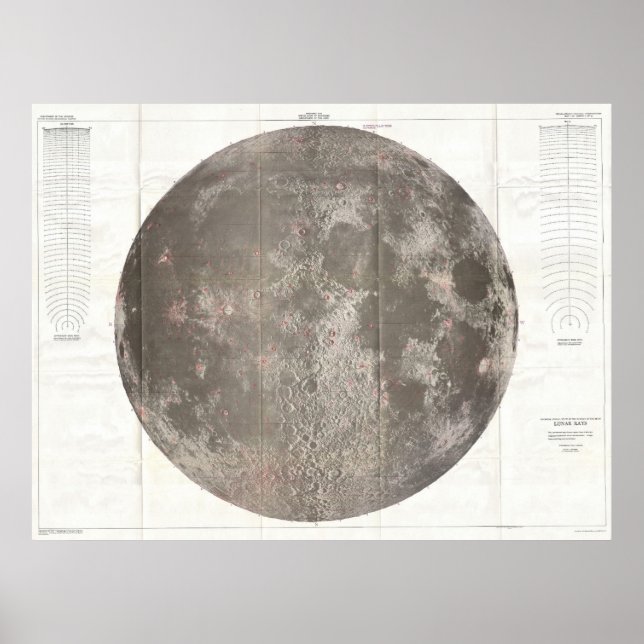 Vintage Map of The Moon (1961) Poster (Front)