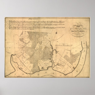 Vintage Map of The Mount Vernon Plantation (1801) Poster