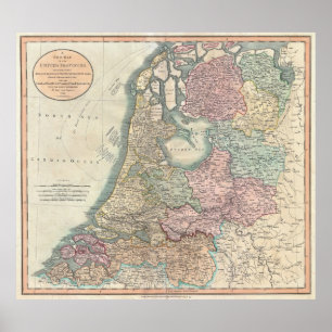 Vintage Map of the Netherlands (1799) Poster