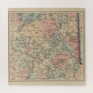 Vintage Map of The NH Lakes Region (1890) Jigsaw Puzzle