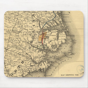 Vintage Map of The North Carolina Coast (1887) Mouse Mat