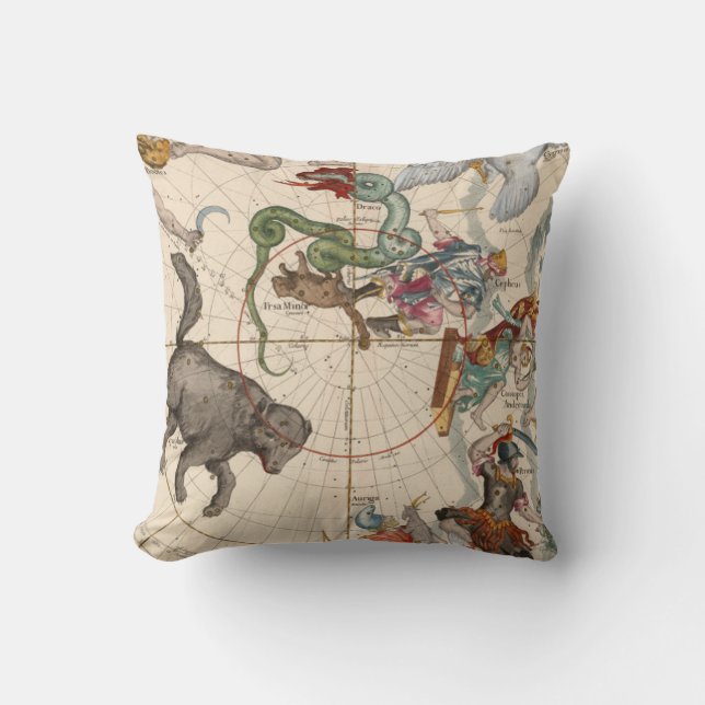 Vintage Map of the North Pole Cushion (Front)