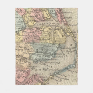 Vintage Map of The Outer Banks (1859) Fleece Blanket