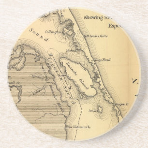 Vintage Map of The Outer Banks (1862) Coaster