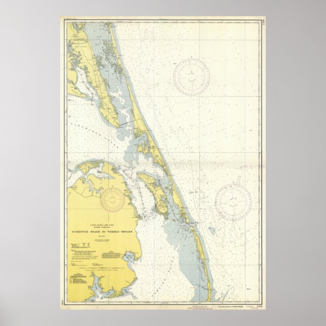 Vintage Map of The Outer Banks (1942) Poster (Front)