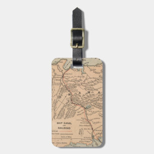 Vintage Map of The Panama Canal (1885) Luggage Tag