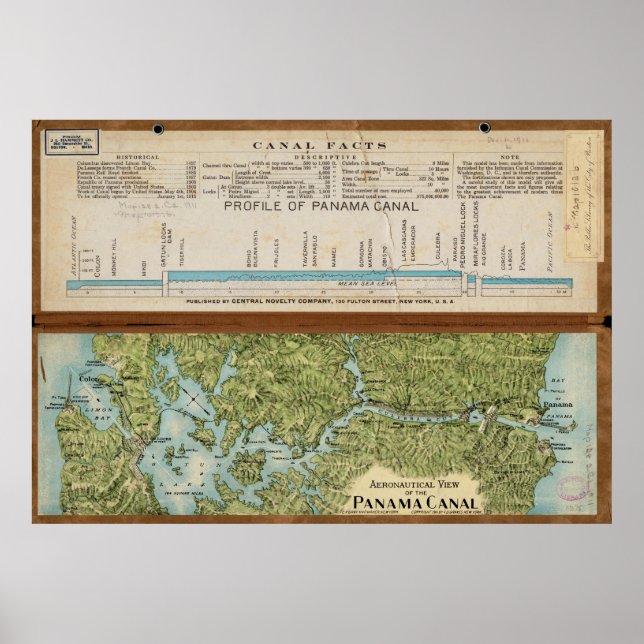 Vintage Map of The Panama Canal (1911) Poster (Front)