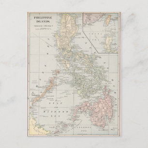 Vintage Map of The Philippine Islands (1901) Postcard