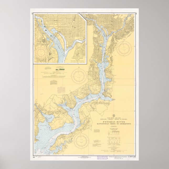 Vintage Map of the Potomac River (1968) Poster (Front)