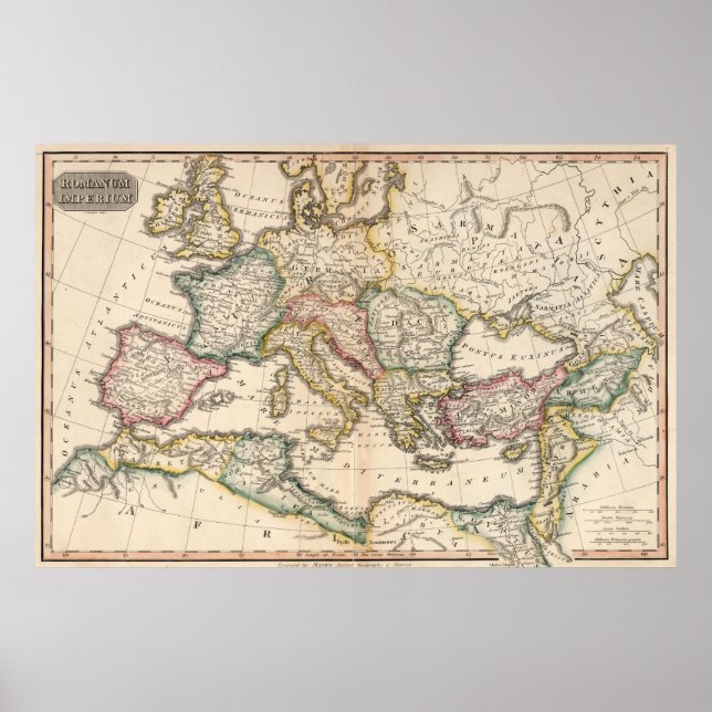 Vintage Map of The Roman Empire (1815) Poster (Front)