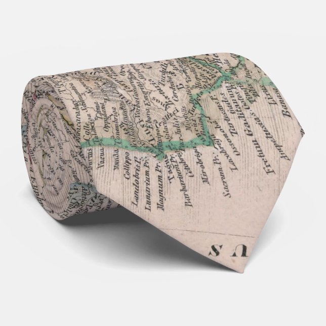 Vintage Map of The Roman Empire (1852) Tie (Rolled)