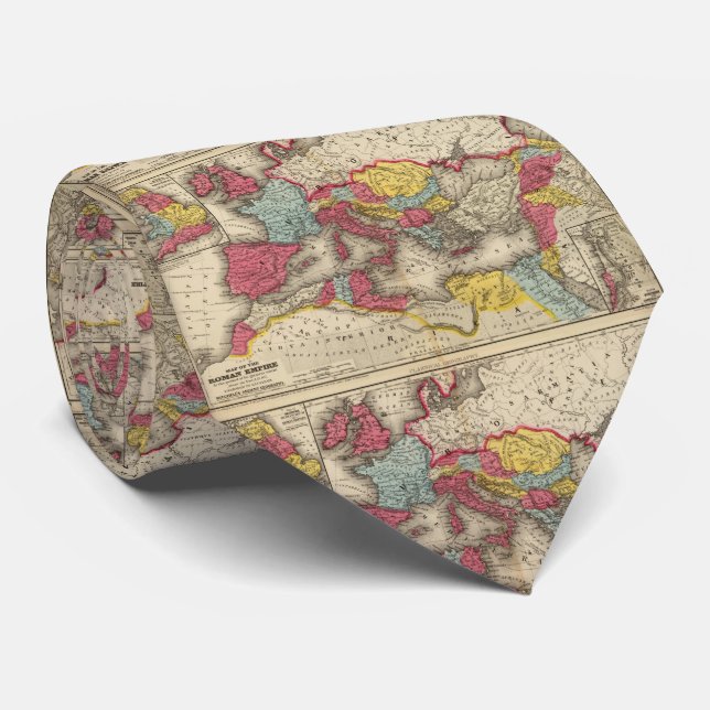 Vintage Map of The Roman Empire (1875) Tie (Rolled)