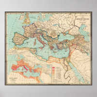 Vintage Map of The Roman Empire (1889)