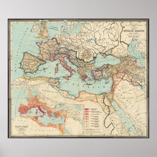 Vintage Map of The Roman Empire (1889) Poster (Front)