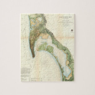 Vintage Map of The San Diego Bay (1857) Jigsaw Puzzle