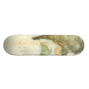 Vintage Map of The San Diego Bay (1857) Skateboard
