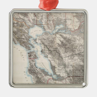 Vintage Map of The San Francisco Bay (1873) Metal Tree Decoration