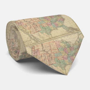 Vintage Map of The United States (1864) Tie