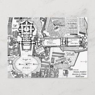 Vintage Map of The Vatican (1914) Postcard