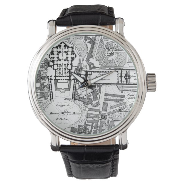 Vintage Map of The Vatican (1914) Watch (Front)