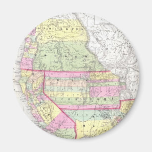 Vintage Map of The Western United States (1853) Magnet