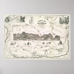 Vintage Map of The White Mountains (1871) Poster