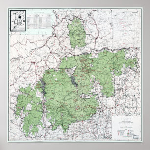 Vintage map of the White Mountains Poster