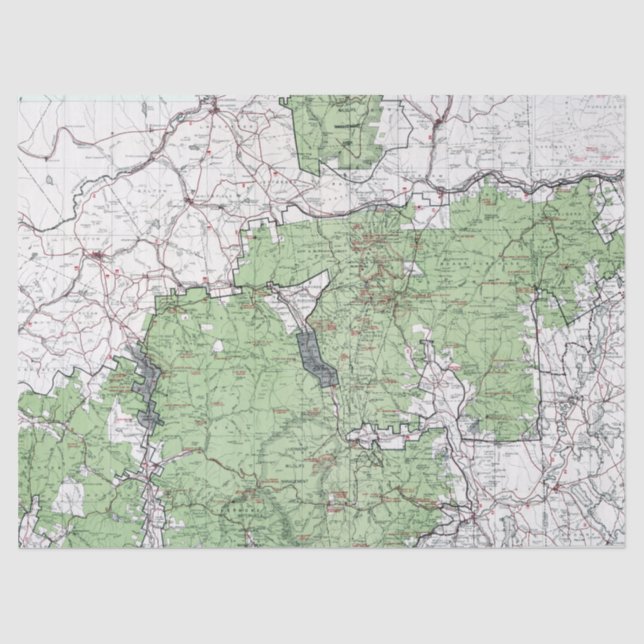 Vintage map of the White Mountains Tissue Paper (Front)
