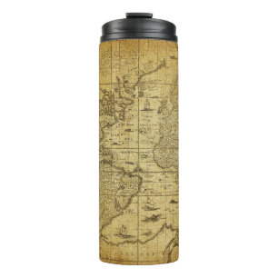 vintage map of the world 1635 thermal tumbler
