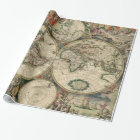 Vintage Map of The World (1689) Wrapping Paper
