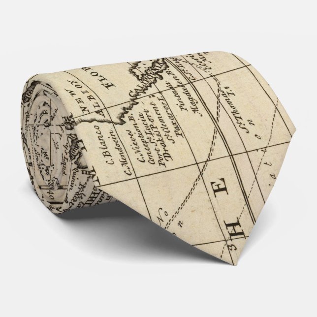 Vintage Map of The World (1747) Tie (Rolled)