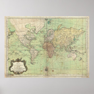 Vintage Map of The World (1778) Poster