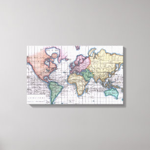 Vintage Map of The World (1780) Canvas Print