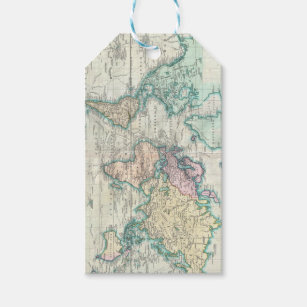 Vintage Map of The World (1801) Gift Tags