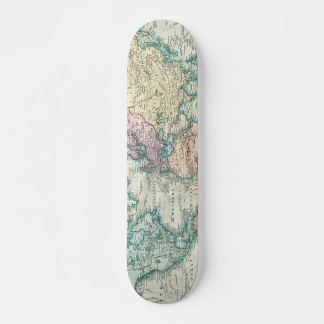Vintage Map of The World (1801) Skateboard (Front)