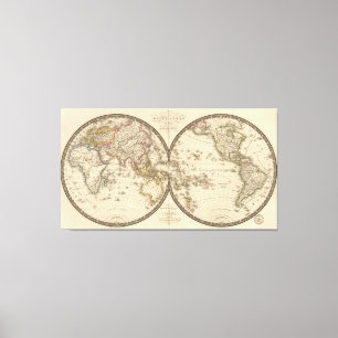 Vintage Map of The World (1820) Canvas Print
