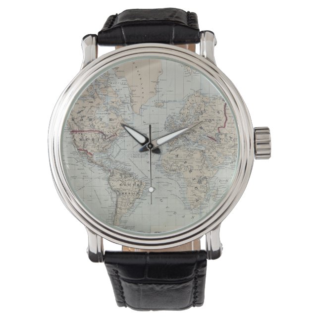 Vintage Map of The World (1875) Watch (Front)